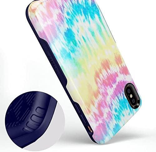 imageCasely iPhone Xs Max Case  Purple Taupe on Nude  Bold Protective DesignWild  Free Rainbow Tie Dye