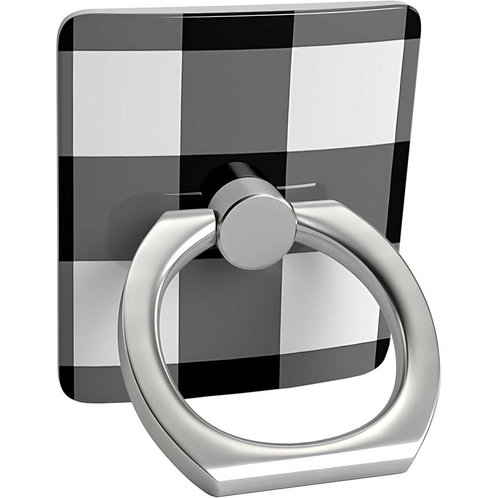 imageCasely Phone Ring Rose to Fame Blue amp White Rose Phone Ring 360 Degree Complete Swivel Strong Adhesive Remove and Reuse Works on Any PhoneCheck Me Out Checkerboard