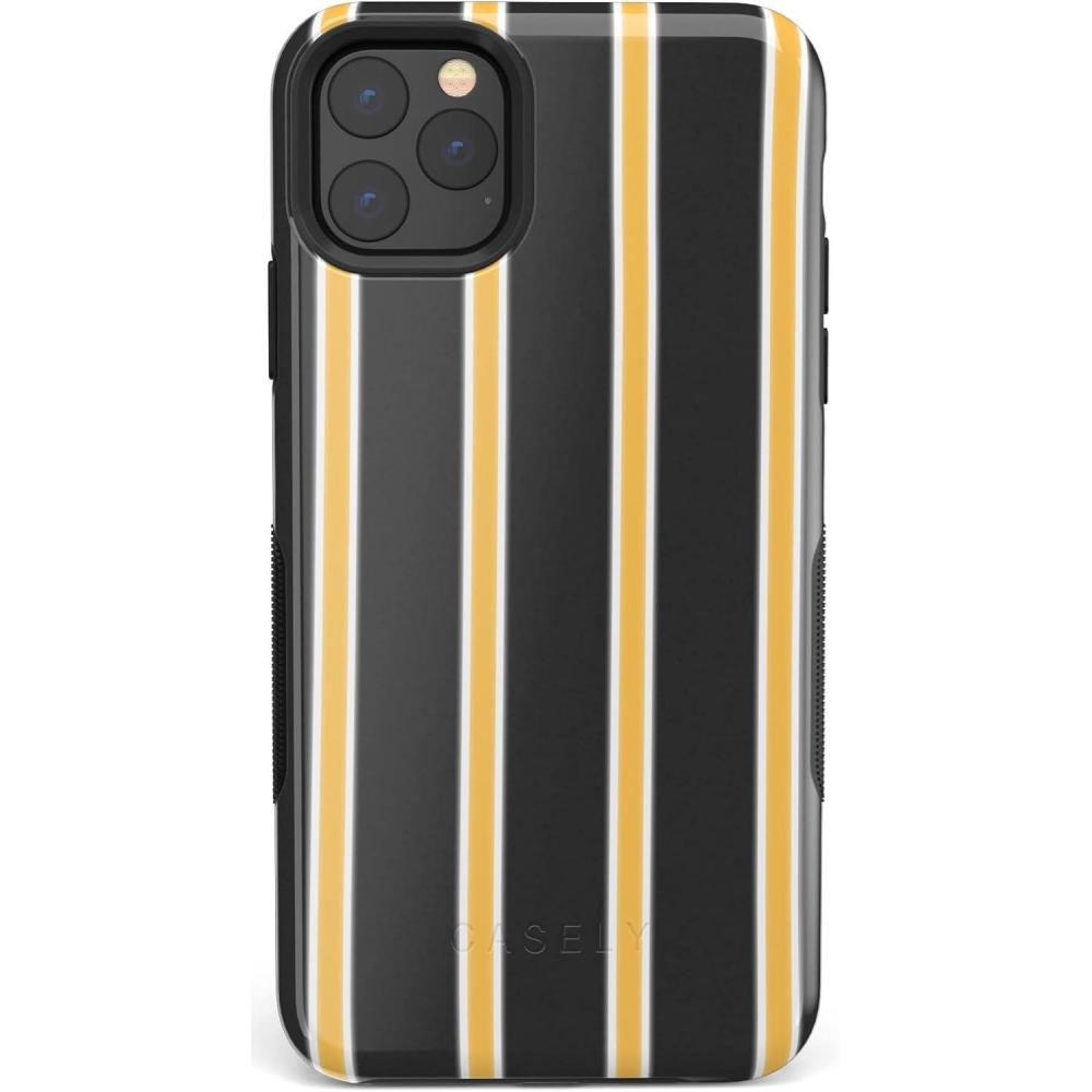 imageCasely iPhone 11 Pro Case  Make Your Mark  Crayola Paint CaseFine Lines Mustard Yellow Pinstripe