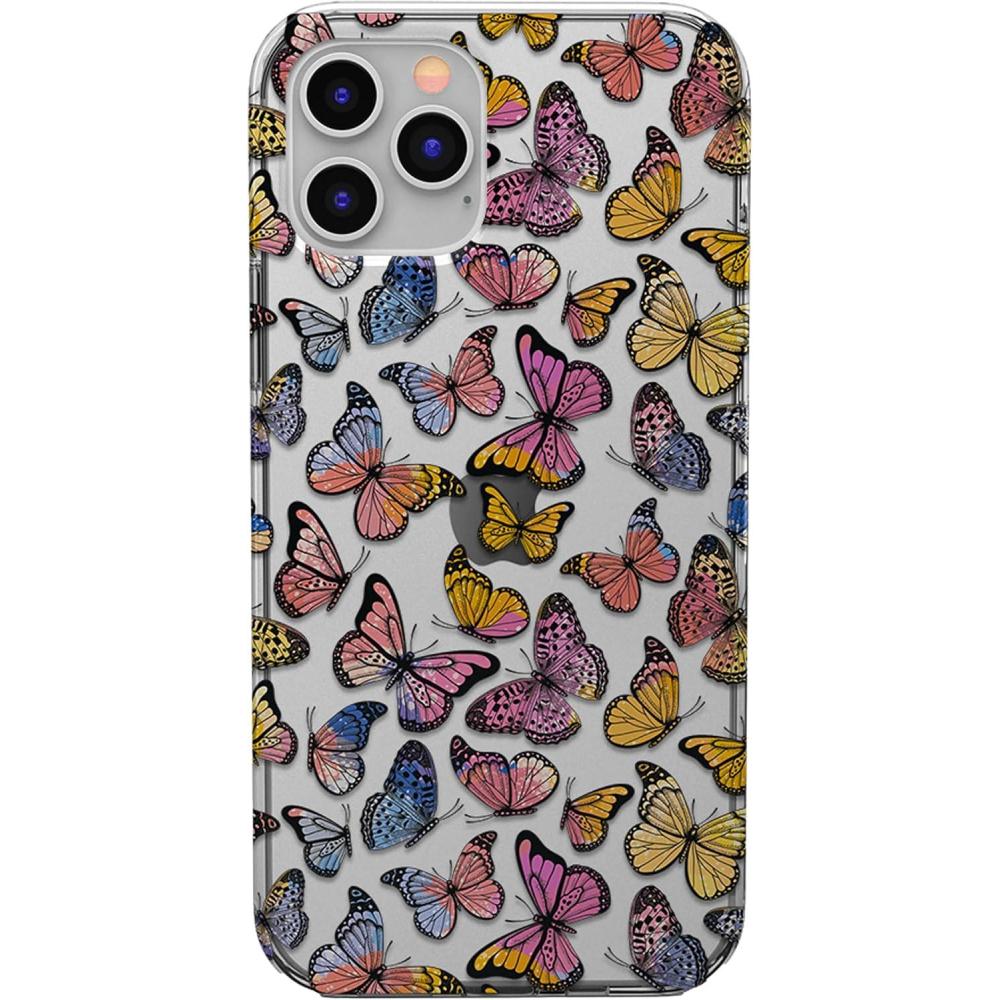 imageCasely iPhone 11 Pro Max Case  Out and About  Light Pink Floral  Classic Ultra Slim DesignFree Spirit  Rainbow Butterfly