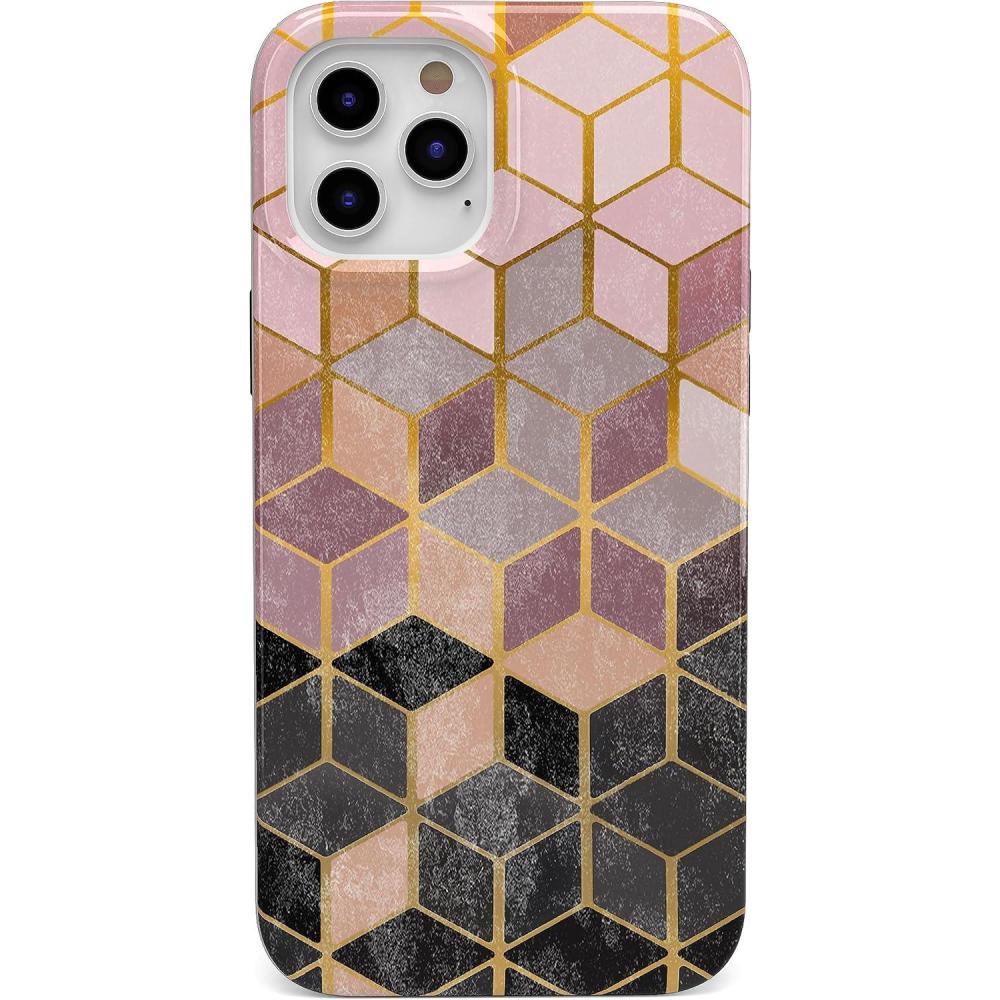 imageCasely iPhone 11 Pro Max Case  Out and About  Light Pink Floral  Classic Ultra Slim DesignGeo Rose Gold Marble
