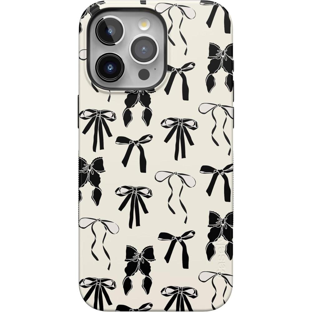 imageCasely iPhone 15 Pro Case  Keep It Classic  Crayola Crayon Box  Bold Protective Design  Compatible with MagSafeGoth Girlie  Black Bows