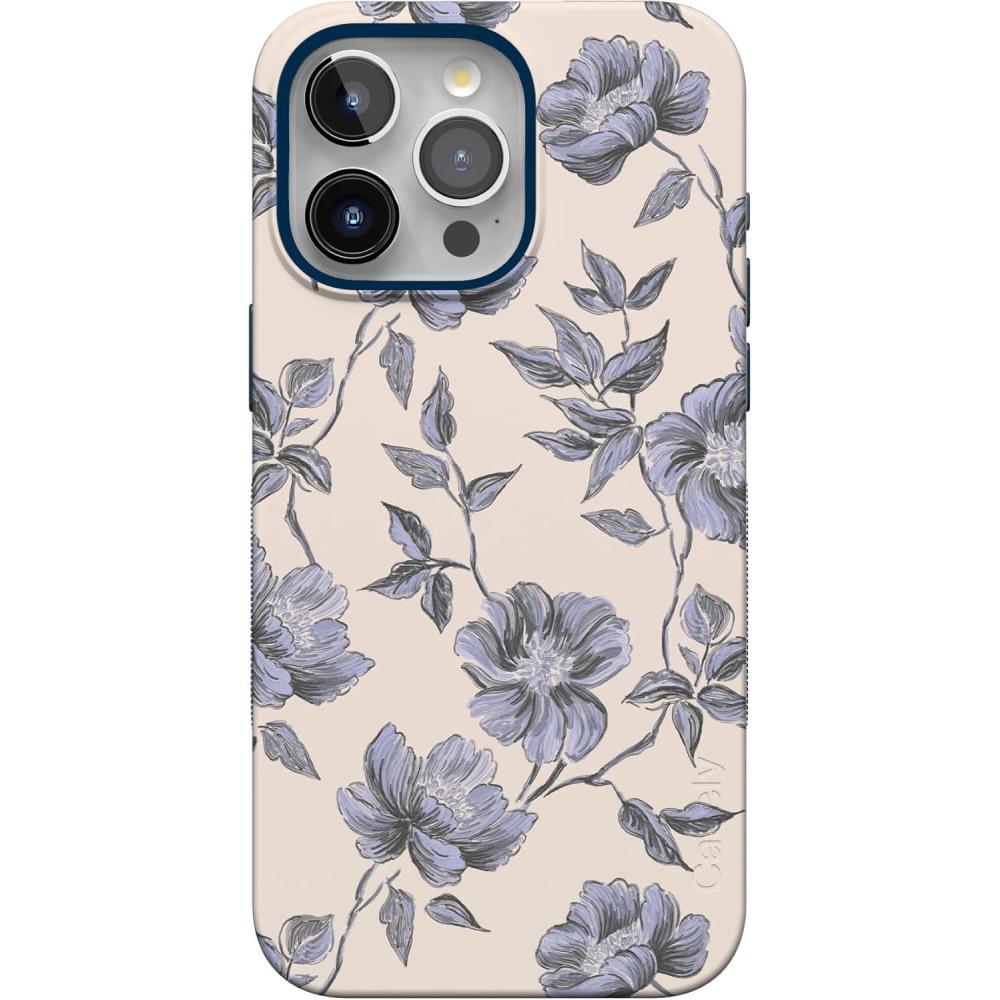 imageCasely iPhone 15 Pro Case  Keep It Classic  Crayola Crayon Box  Bold Protective Design  Compatible with MagSafeInk  Iris  Vintage Floral