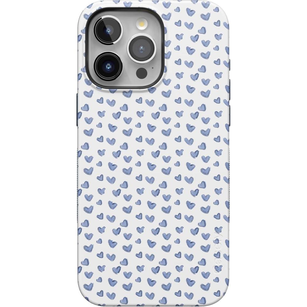 imageCasely iPhone 15 Pro Case  Keep It Classic  Crayola Crayon Box  Bold Protective Design  Compatible with MagSafeLovebug  Blue Hearts