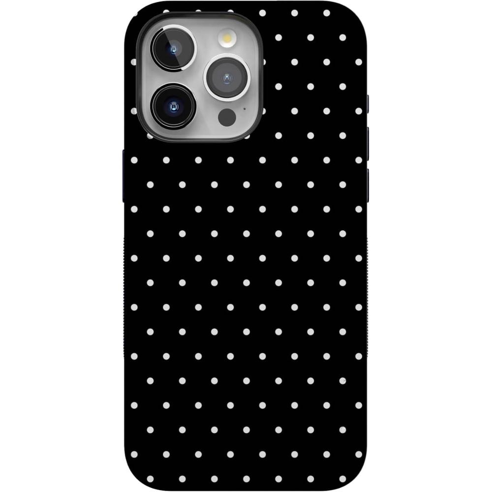 imageCasely iPhone 15 Pro Case  Keep It Classic  Crayola Crayon Box  Bold Protective Design  Compatible with MagSafeOn the Dot  Black Polka Dot