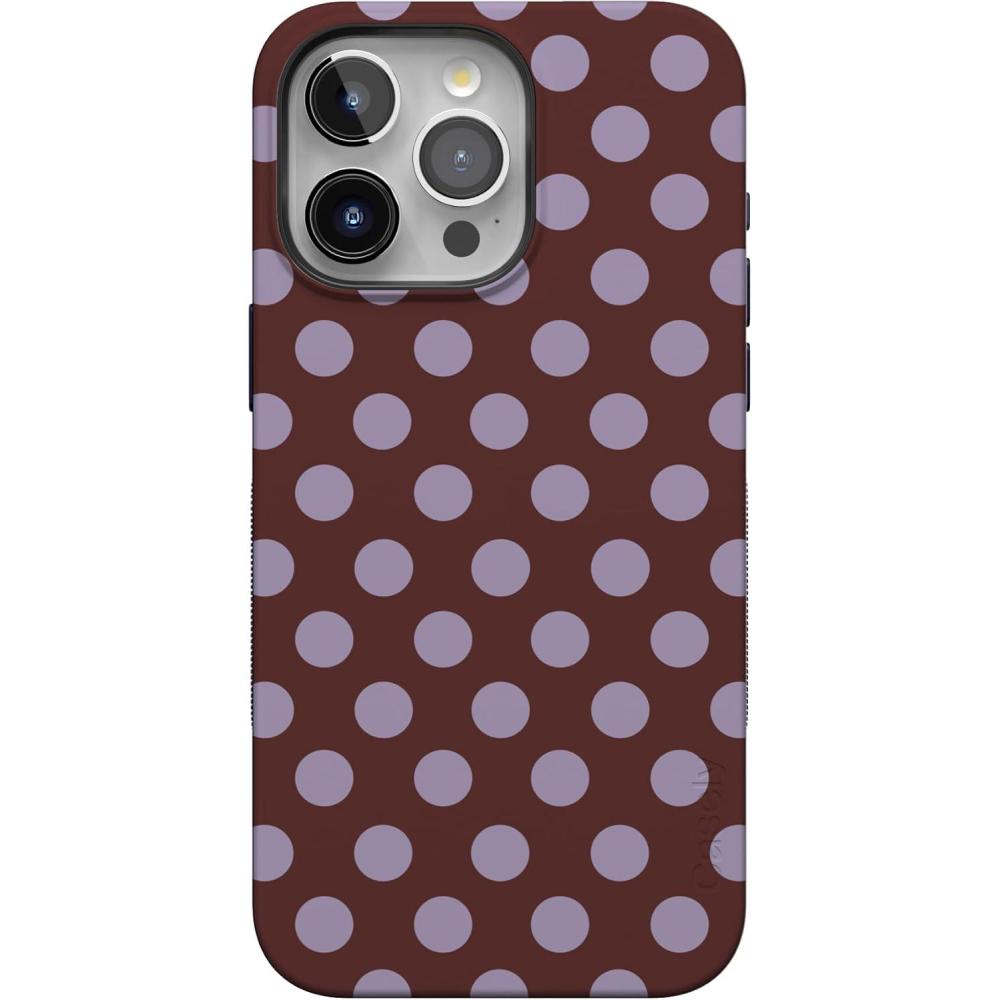 imageCasely iPhone 15 Pro Case  Keep It Classic  Crayola Crayon Box  Bold Protective Design  Compatible with MagSafeSpotted in SoHo  Burgundy Polka Dot