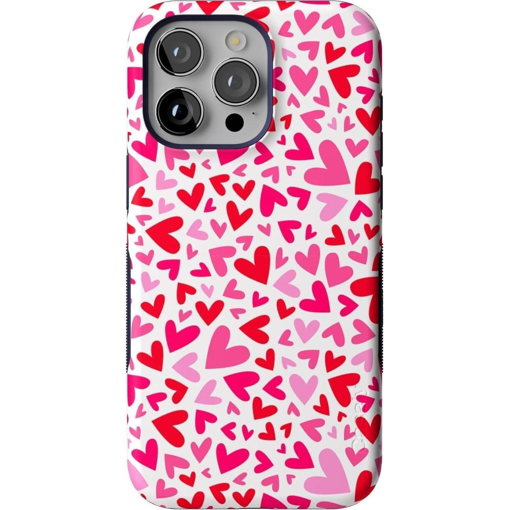 imageCasely iPhone 15 Pro Case  Keep It Classic  Crayola Crayon Box  Bold Protective Design  Compatible with MagSafeXOXO  Pink Candy Hearts