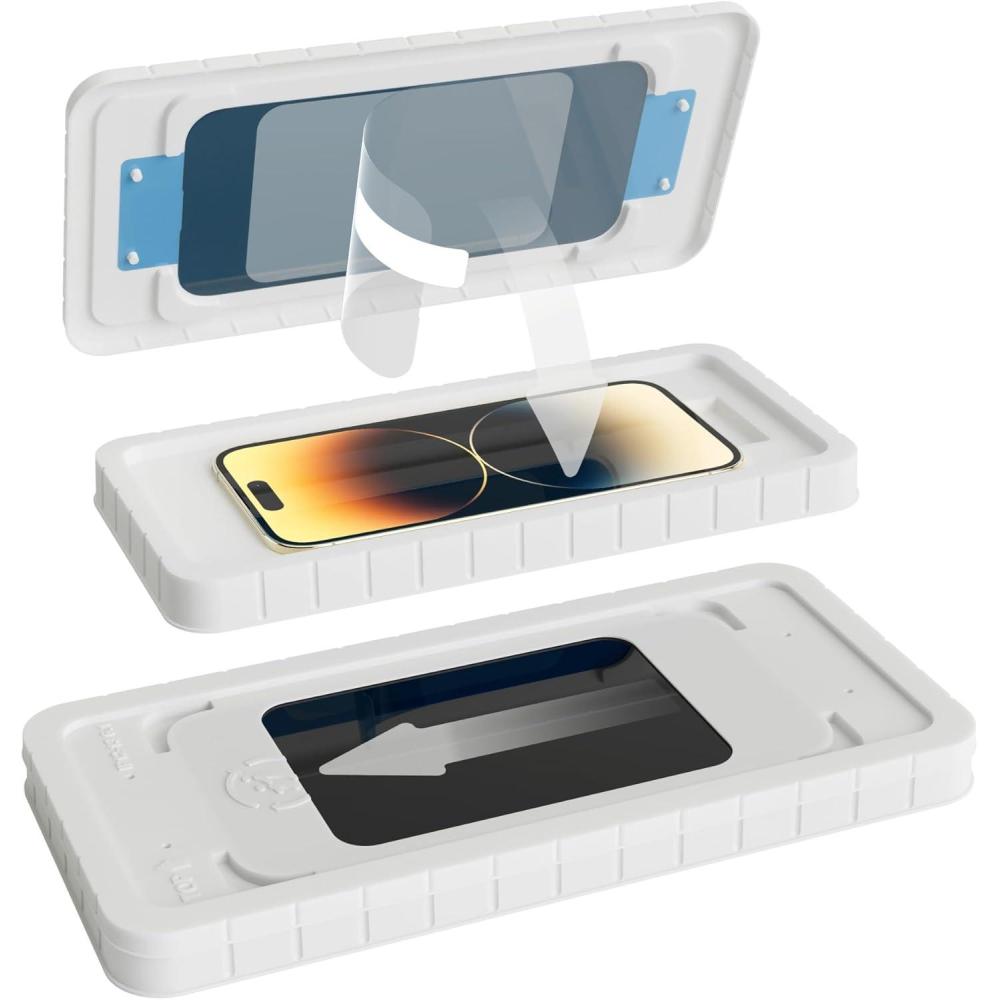 imageCasely iPhone 15 Pro Privacy Glass  AntiSpy Tempered Glass Screen ProtectoriPhone 14 Pro