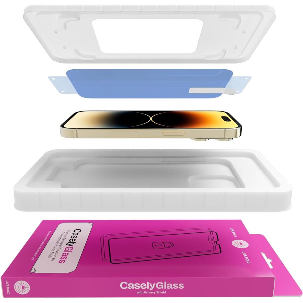 imageCasely iPhone 15 Pro Privacy Glass  AntiSpy Tempered Glass Screen ProtectoriPhone 15 Pro