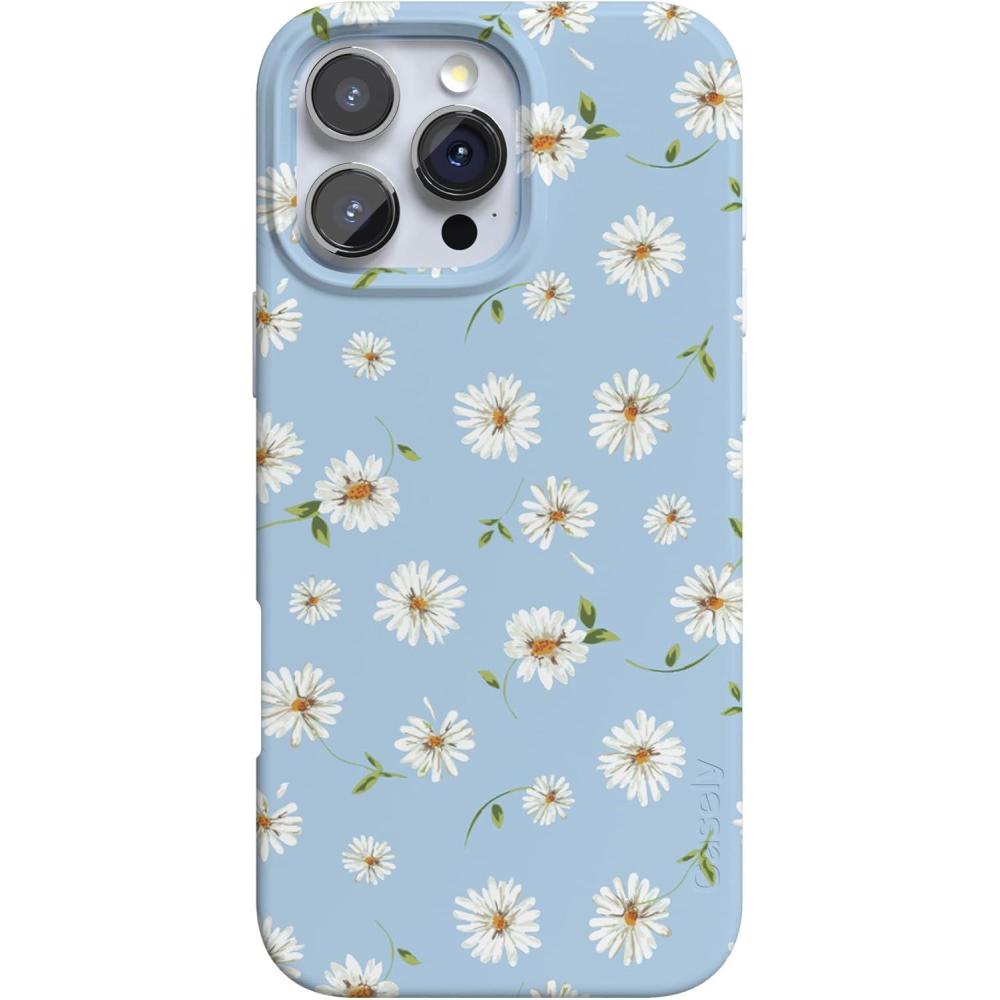 imageCasely iPhone 16 Pro Case  Glitter Mystic Moss  Green Enchanted Shimmer  Compatible with MagSafe  Classic UltraSlim Case DesignDaisy Daydream  Baby Blue Floral