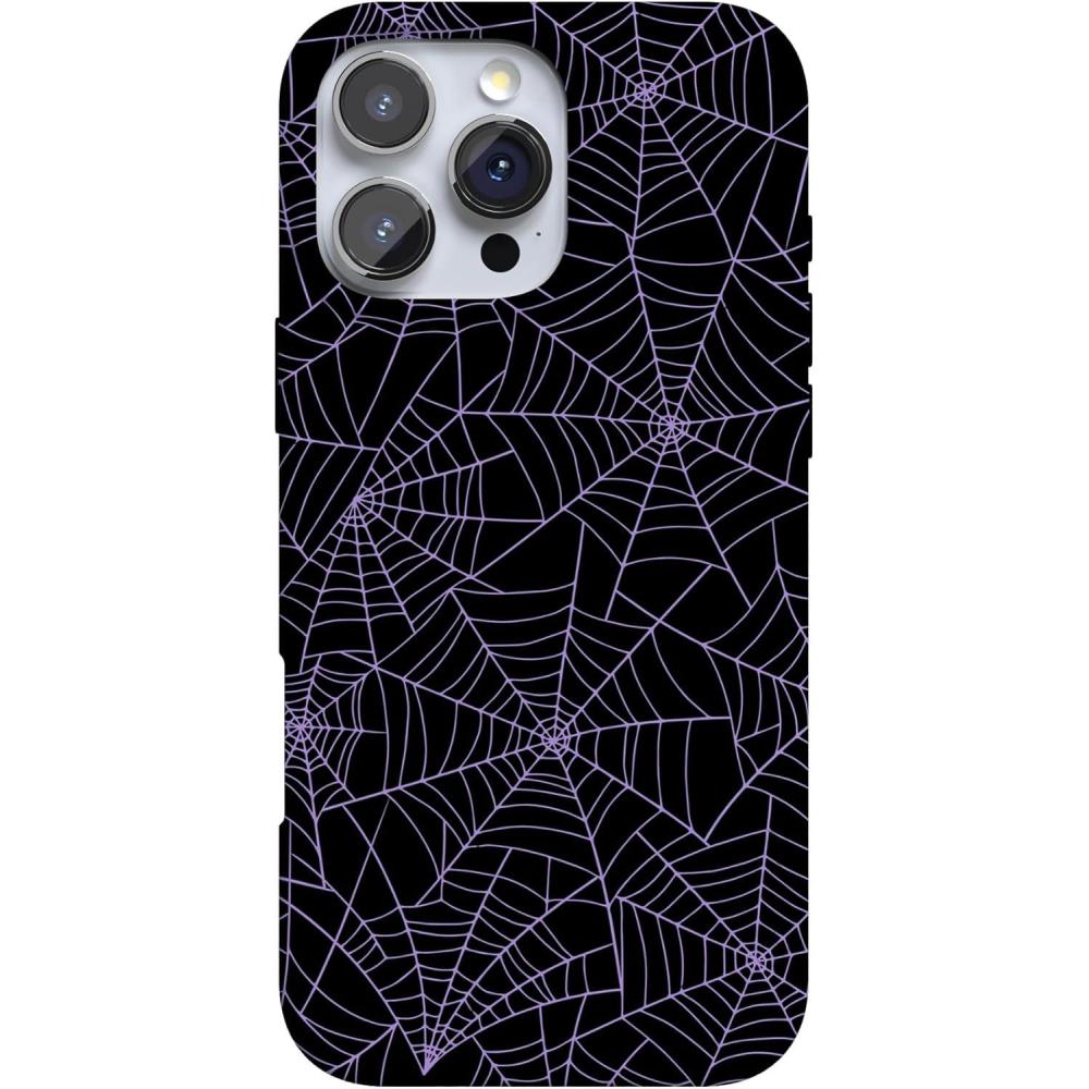 imageCasely iPhone 16 Pro Case  Glitter Mystic Moss  Green Enchanted Shimmer  Compatible with MagSafe  Classic UltraSlim Case DesignMidnight Web  Spider Web