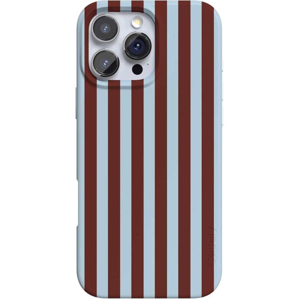 imageCasely iPhone 16 Pro Case  Glitter Mystic Moss  Green Enchanted Shimmer  Compatible with MagSafe  Classic UltraSlim Case DesignSunday in Brooklyn  Chocolate Stripes