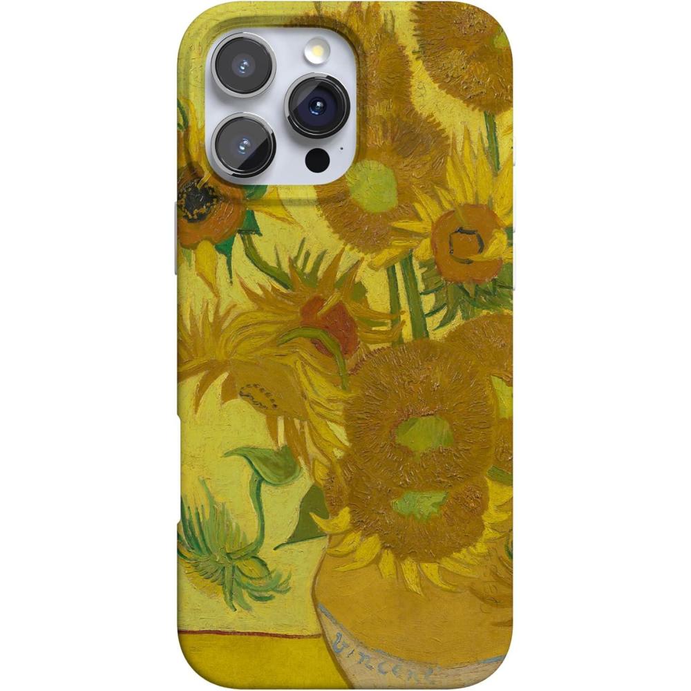 imageCasely iPhone 16 Pro Case  Glitter Mystic Moss  Green Enchanted Shimmer  Compatible with MagSafe  Classic UltraSlim Case DesignVan Gogh  Sunflowers Floral