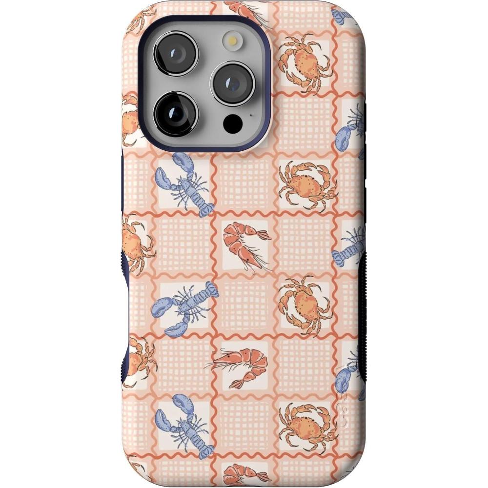 imageCasely iPhone 16 Pro Case  Ride The Wave  Pastel Rainbow Lined  Compatible with MagSafe  Bold Protective DesignOn the Cape  Coastal Summer