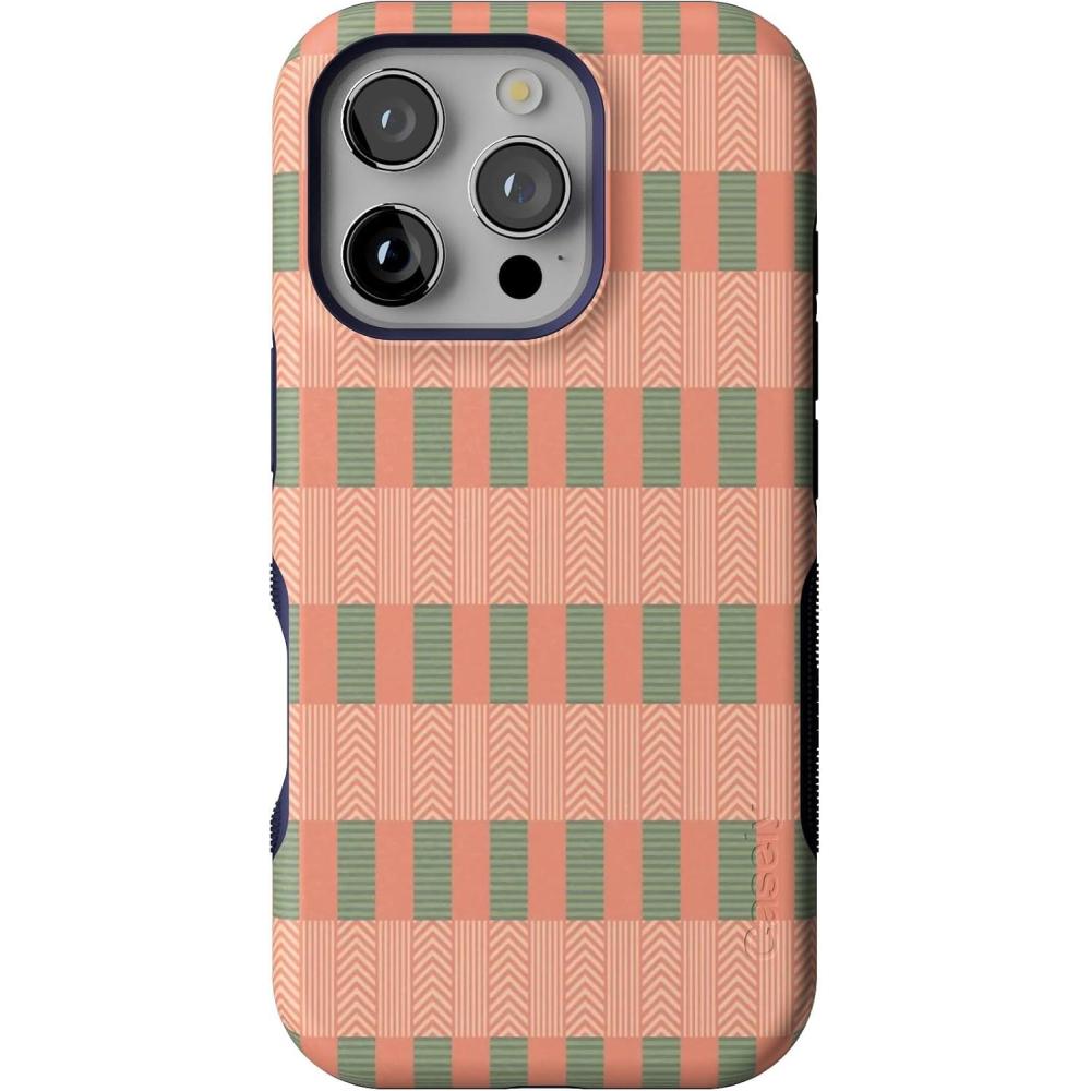 imageCasely iPhone 16 Pro Case  Ride The Wave  Pastel Rainbow Lined  Compatible with MagSafe  Bold Protective DesignPalm Beach  Grand Cabana