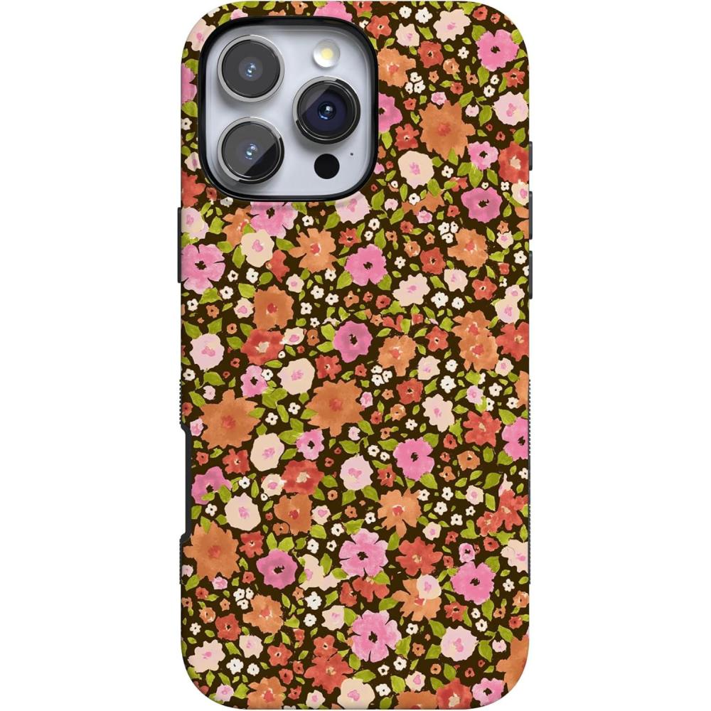 imageCasely iPhone 16 Pro Case  Ride The Wave  Pastel Rainbow Lined  Compatible with MagSafe  Bold Protective DesignRustic Roses  Boho Bouquet