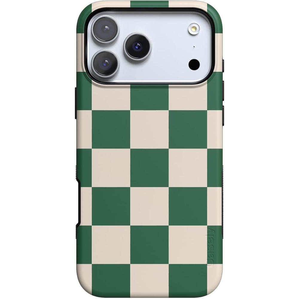 imageCasely iPhone 17 Pro Max Case  Be Mine  Tiny Hearts  Compatible with MagSafe  Bold Protective DesignFit Check  Green Checkerboard
