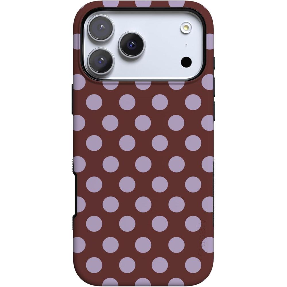imageCasely iPhone 17 Pro Max Case  Be Mine  Tiny Hearts  Compatible with MagSafe  Bold Protective DesignSpotted in SoHo  Burgundy Polka Dot