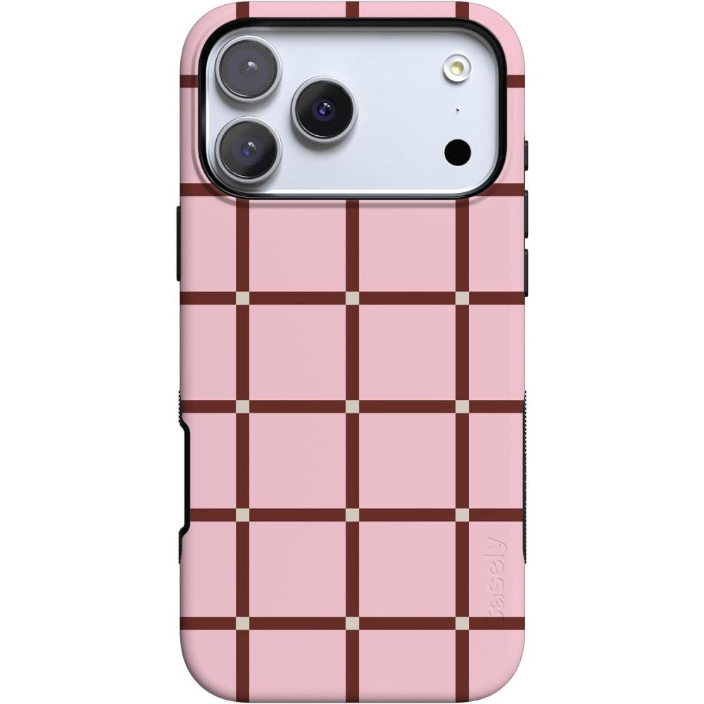 imageCasely iPhone 17 Pro Max Case  Be Mine  Tiny Hearts  Compatible with MagSafe  Bold Protective DesignUptown Gridlock  Pink Checkerboard