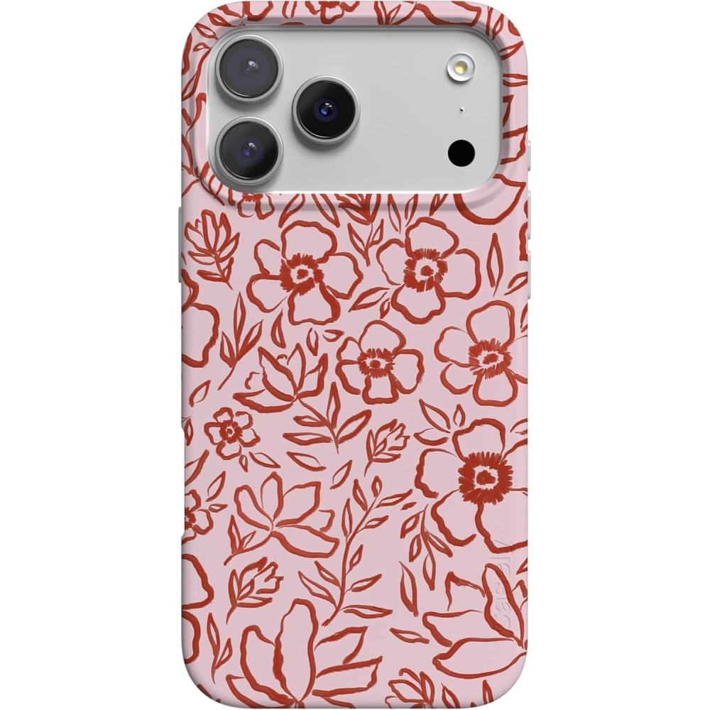 imageCasely iPhone 17 Pro Max Case  Field of Flowers  Pastel Floral  Compatible with MagSafe  Classic Ultra Slim DesignBlush Garden  Floral Doodle
