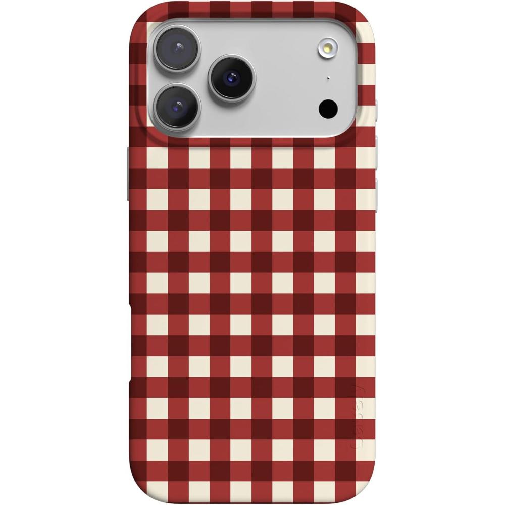 imageCasely iPhone 17 Pro Max Case  Field of Flowers  Pastel Floral  Compatible with MagSafe  Classic Ultra Slim DesignChecked Twice  Red Plaid