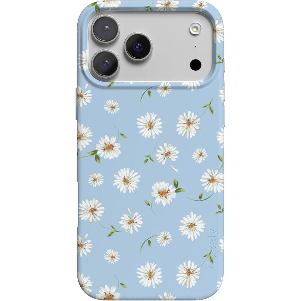 imageCasely iPhone 17 Pro Max Case  Field of Flowers  Pastel Floral  Compatible with MagSafe  Classic Ultra Slim DesignDaisy Daydream  Baby Blue Floral