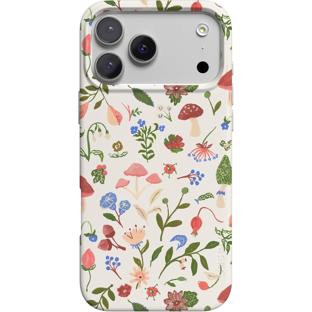 imageCasely iPhone 17 Pro Max Case  Field of Flowers  Pastel Floral  Compatible with MagSafe  Classic Ultra Slim DesignGarden Party  Mushroom Floral