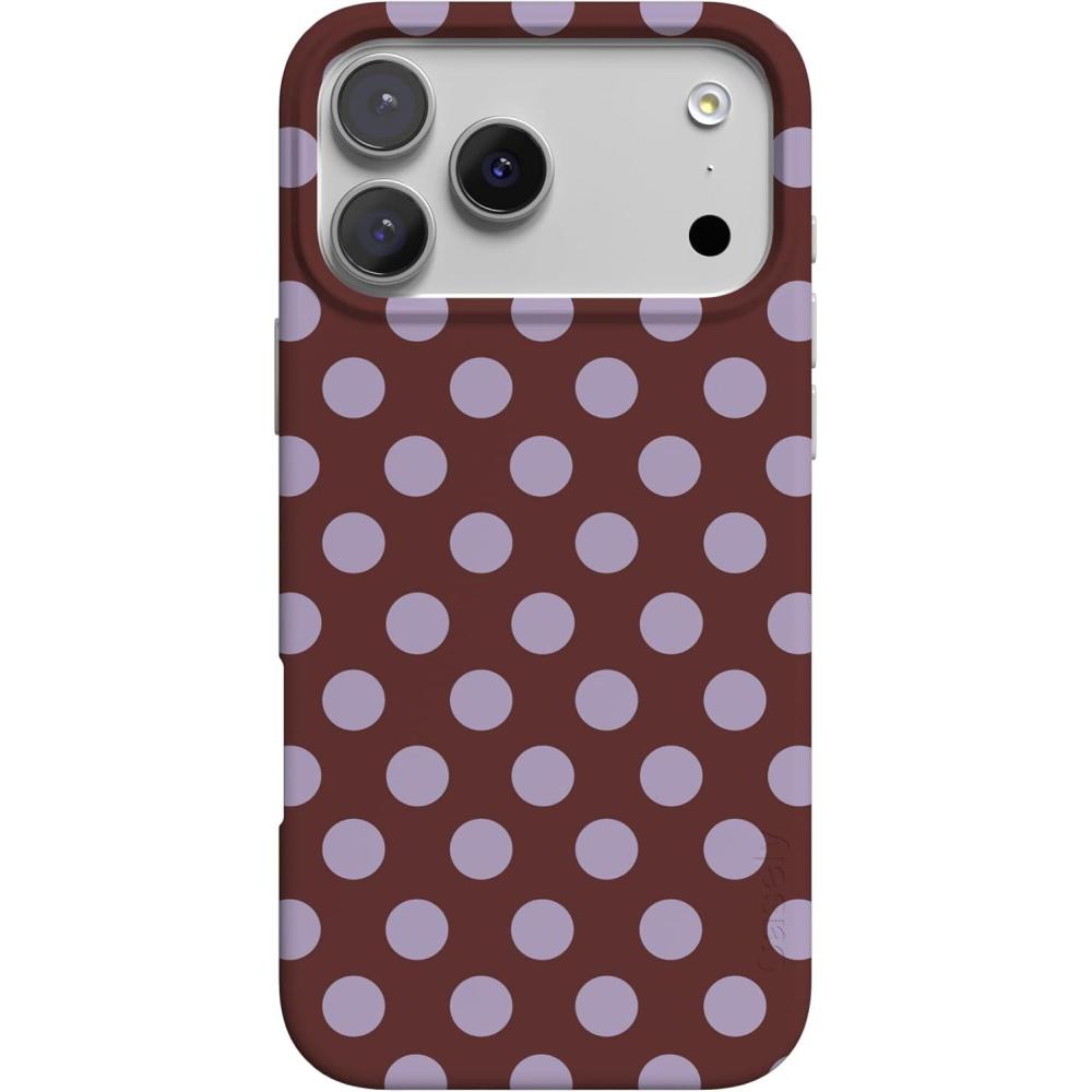 imageCasely iPhone 17 Pro Max Case  Field of Flowers  Pastel Floral  Compatible with MagSafe  Classic Ultra Slim DesignSpotted in SoHo  Burgundy Polka Dot