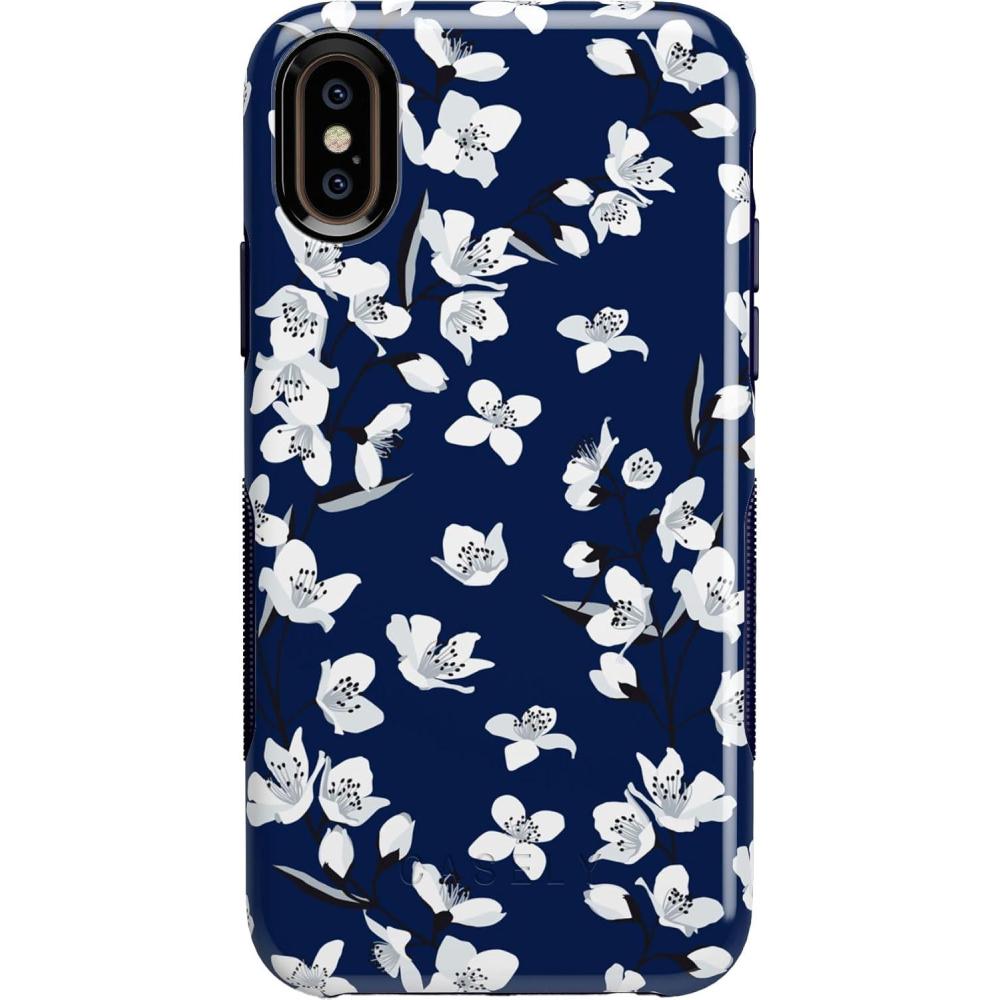 imageCasely iPhone XXS Case  Make Your Mark  Crayola Paint CaseNavy Cherry Blossom Floral