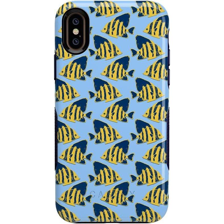 imageCasely iPhone XXS Case  Make Your Mark  Crayola Paint CaseSomethings Fishy Navy Blue  Yellow Fish