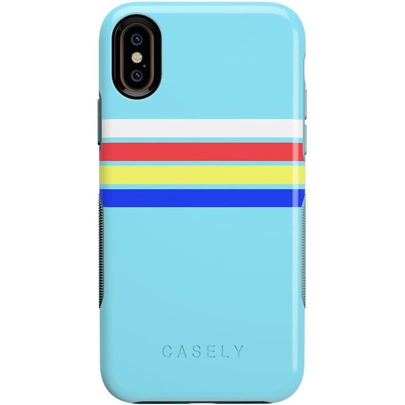 imageCasely iPhone XXS Case  Make Your Mark  Crayola Paint CaseTeal Rainbow Stripes Color Block