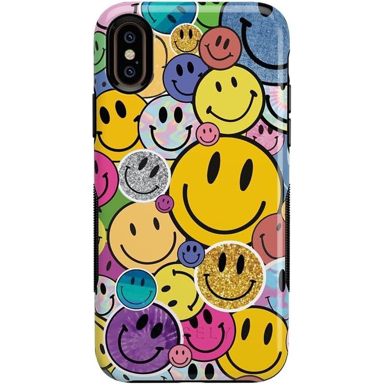 imageCasely iPhone Xs Max Case  Purple Taupe on Nude  Bold Protective DesignAll Smiles  Smiley Face Sticker