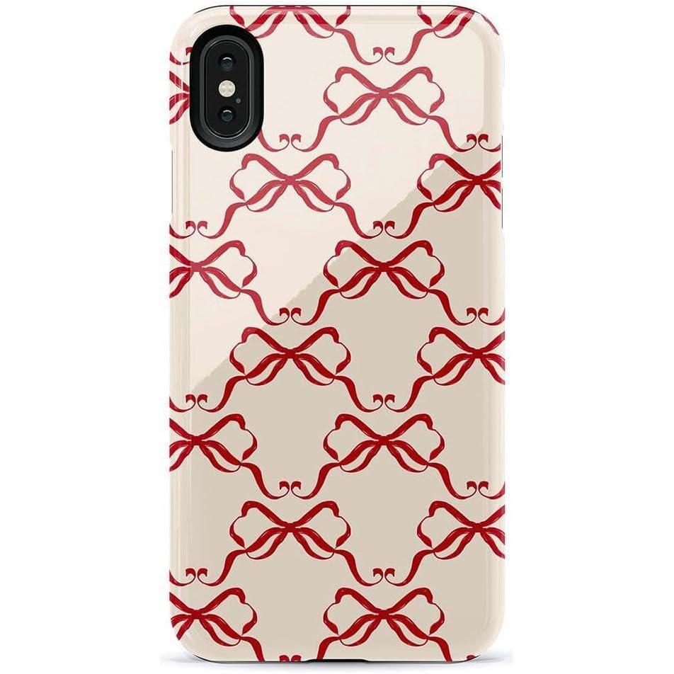 imageCasely iPhone Xs Max Case  Purple Taupe on Nude  Bold Protective DesignAll Wrapped Up  Vintage Bows