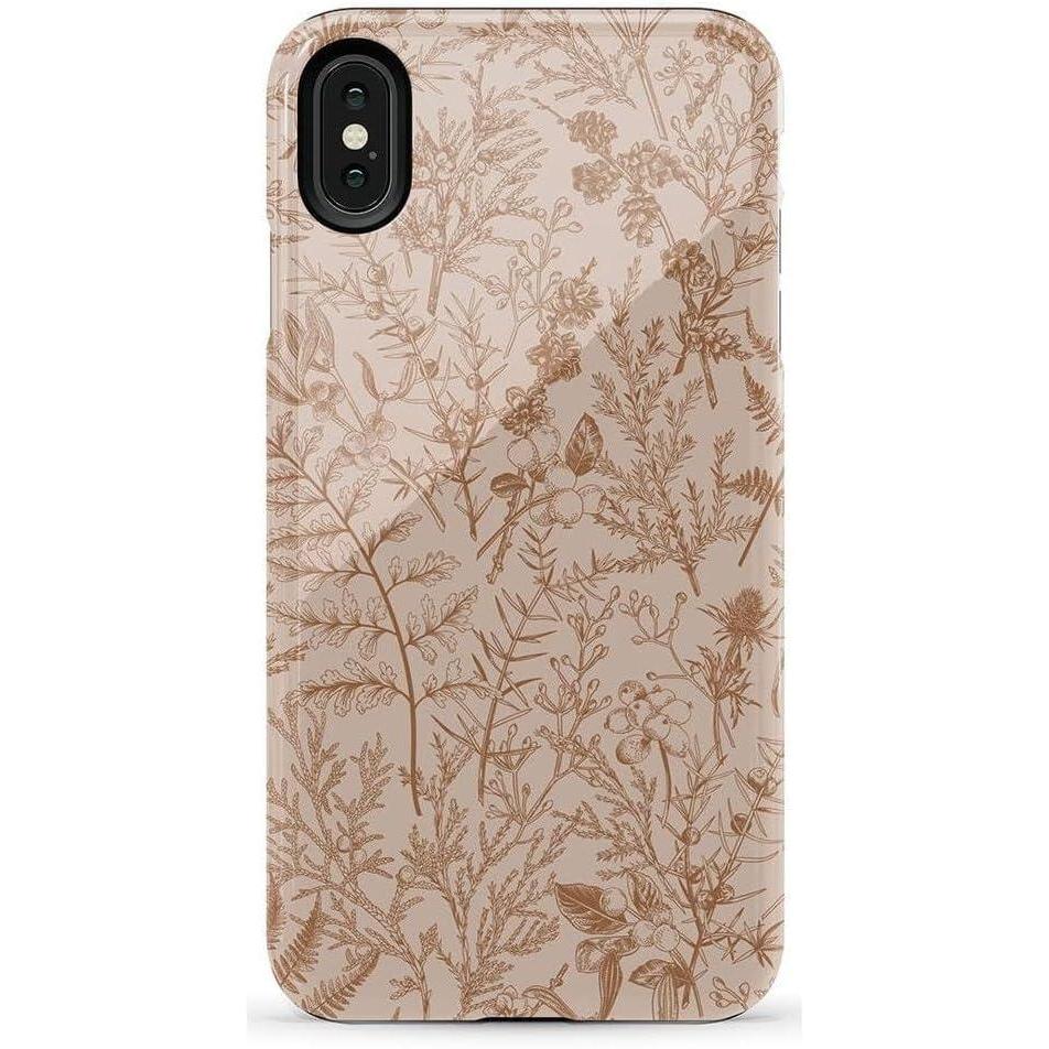 imageCasely iPhone Xs Max Case  Purple Taupe on Nude  Bold Protective DesignBeige Garden  Neutral Floral
