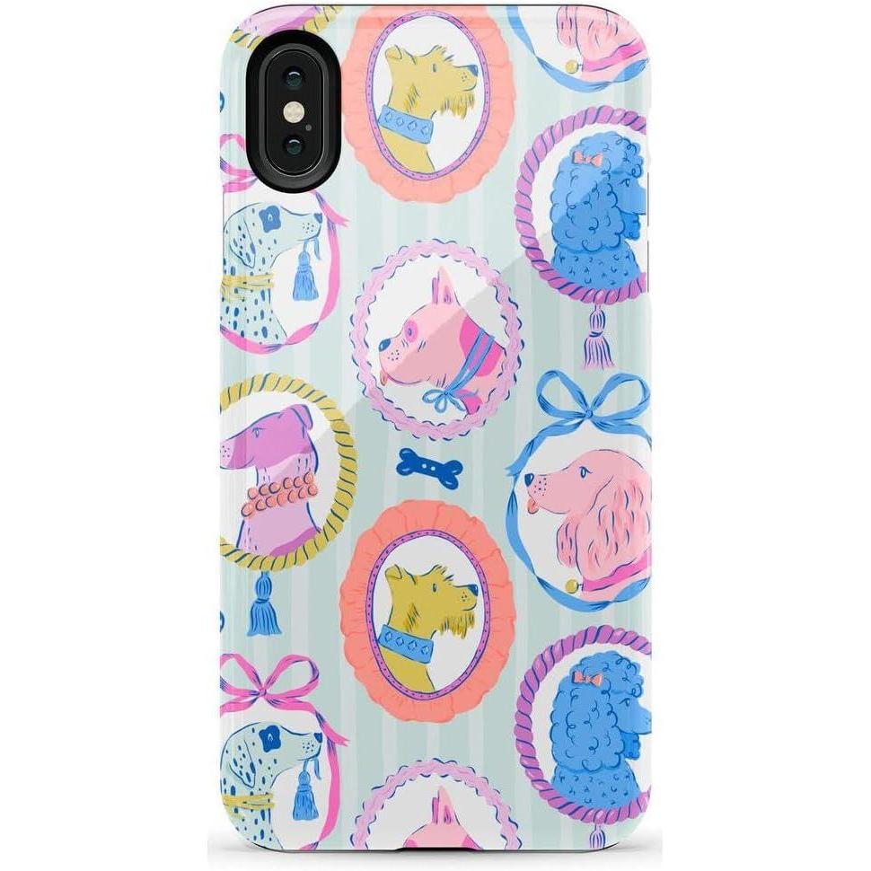 imageCasely iPhone Xs Max Case  Purple Taupe on Nude  Bold Protective DesignChateau Pups  French Dog