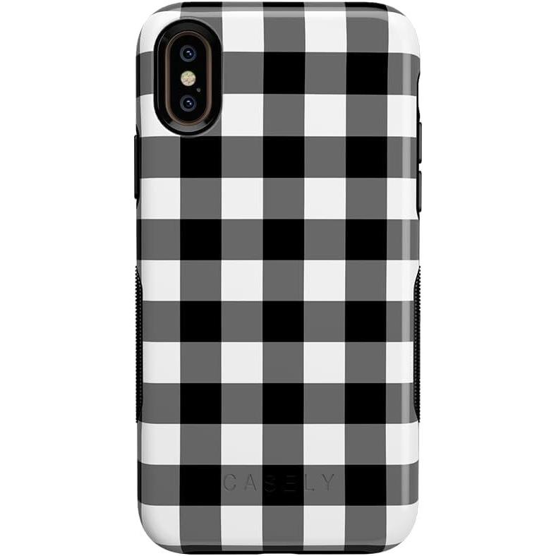 imageCasely iPhone Xs Max Case  Purple Taupe on Nude  Bold Protective DesignCheck Me Out  Checkerboard