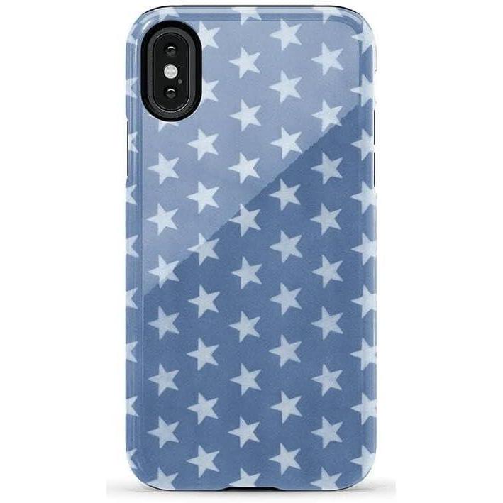imageCasely iPhone Xs Max Case  Purple Taupe on Nude  Bold Protective DesignCoastal Blues  Denim Stars