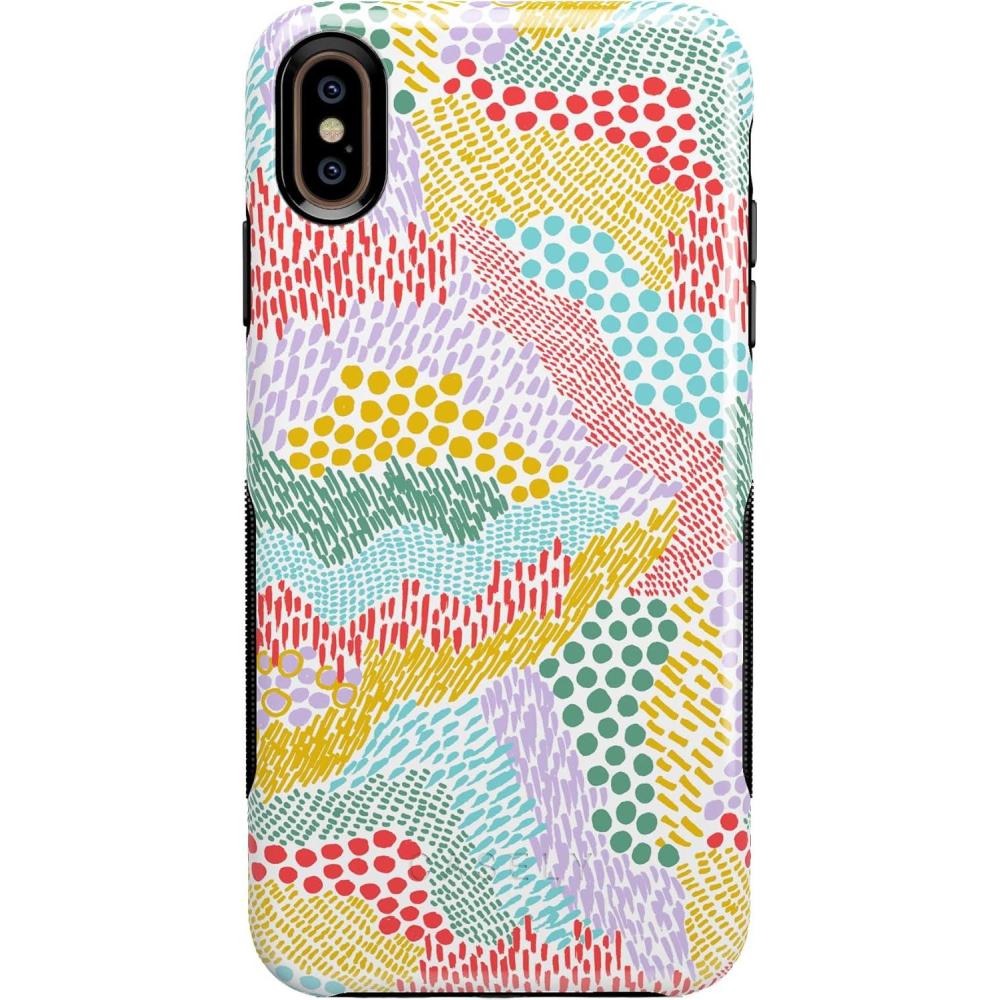 imageCasely iPhone Xs Max Case  Purple Taupe on Nude  Bold Protective DesignColor Me Happy  Pattern Colorblock
