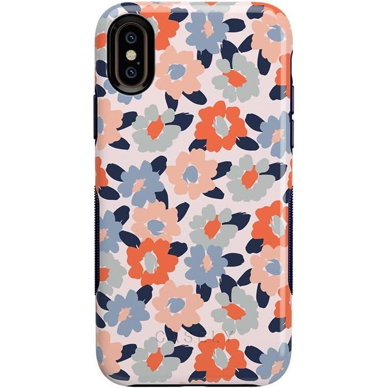 imageCasely iPhone Xs Max Case  Purple Taupe on Nude  Bold Protective DesignField of Flowers  Pastel Floral