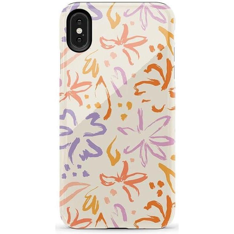 imageCasely iPhone Xs Max Case  Purple Taupe on Nude  Bold Protective DesignHibiscus Blooms  Hawaiian Floral