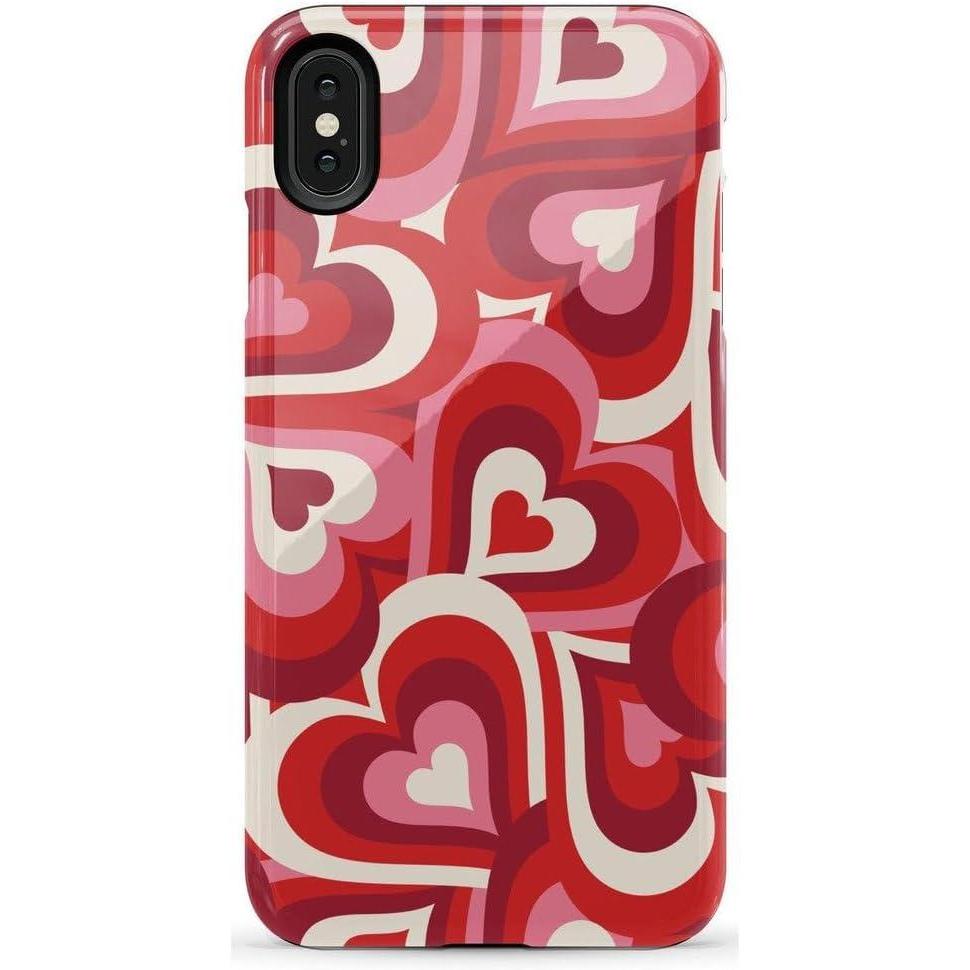 imageCasely iPhone Xs Max Case  Purple Taupe on Nude  Bold Protective DesignLove Song Remix  Ombre Hearts