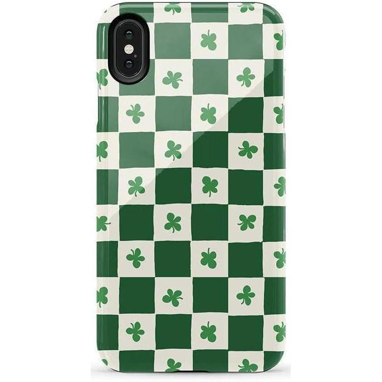 imageCasely iPhone Xs Max Case  Purple Taupe on Nude  Bold Protective DesignLucky You  Shamrock