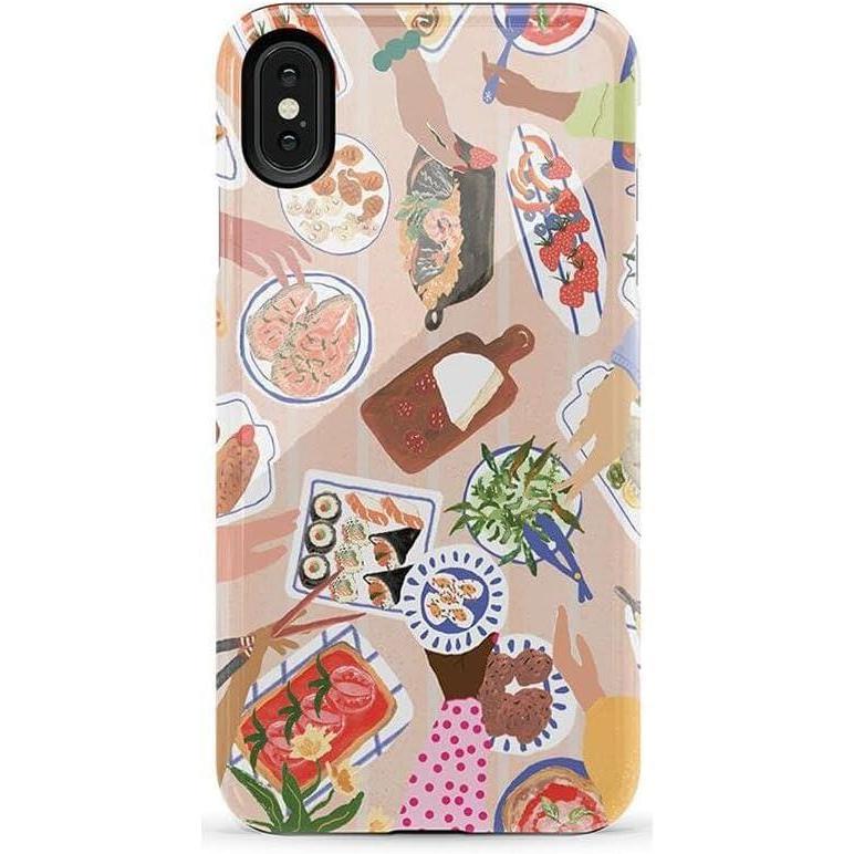 imageCasely iPhone Xs Max Case  Purple Taupe on Nude  Bold Protective DesignPicnic Party  Painted Collage