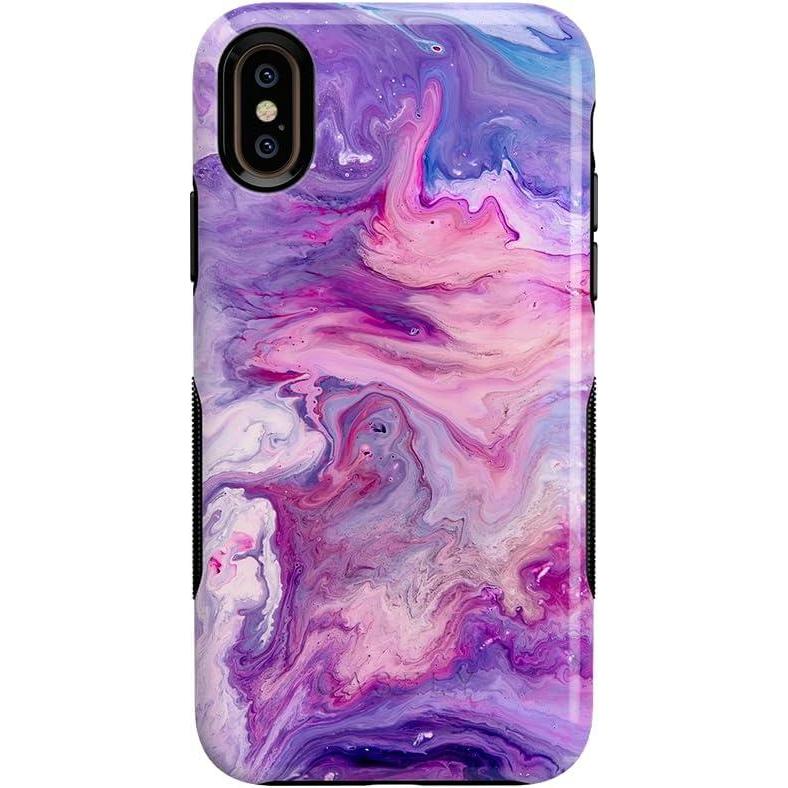 imageCasely iPhone Xs Max Case  Purple Taupe on Nude  Bold Protective DesignTie Dying Over You Purple Marble