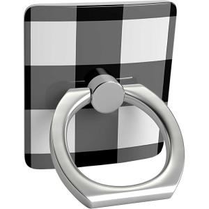 Casely Phone Ring | Rose to Fame | Blue & White Rose Phone Ring | 360 Degree Complete Swivel, Strong Adhesive, Remove and Reuse, Works on Any Phone(Check Me Out | Checkerboard)