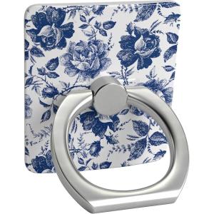 Casely Phone Ring | Rose to Fame | Blue & White Rose Phone Ring | 360 Degree Complete Swivel, Strong Adhesive, Remove and Reuse, Works on Any Phone(Rose to Fame | Blue & White Rose)