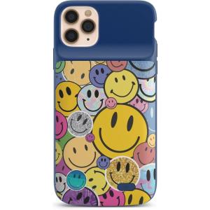 Casely Power 2.0 Case Compatible with iPhone 11 Pro Max | All Smiles | Smiley Face Sticker Case