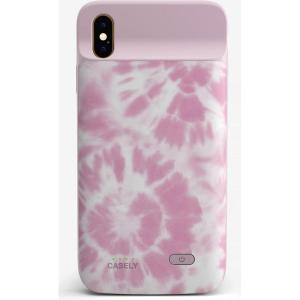 Casely Power 2.0 Case Compatible with iPhone X/XS | Down for Whatever | Light Pink Tie Dye Case