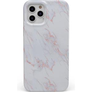 Casely iPhone 11 Pro Max Case | Out and About | Light Pink Floral | Classic Ultra Slim Design(Beautiful White and Pink Marble)