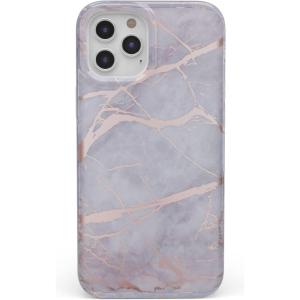 Casely iPhone 11 Pro Max Case | Out and About | Light Pink Floral | Classic Ultra Slim Design(Lavender Gray & Rose Gold Marble)